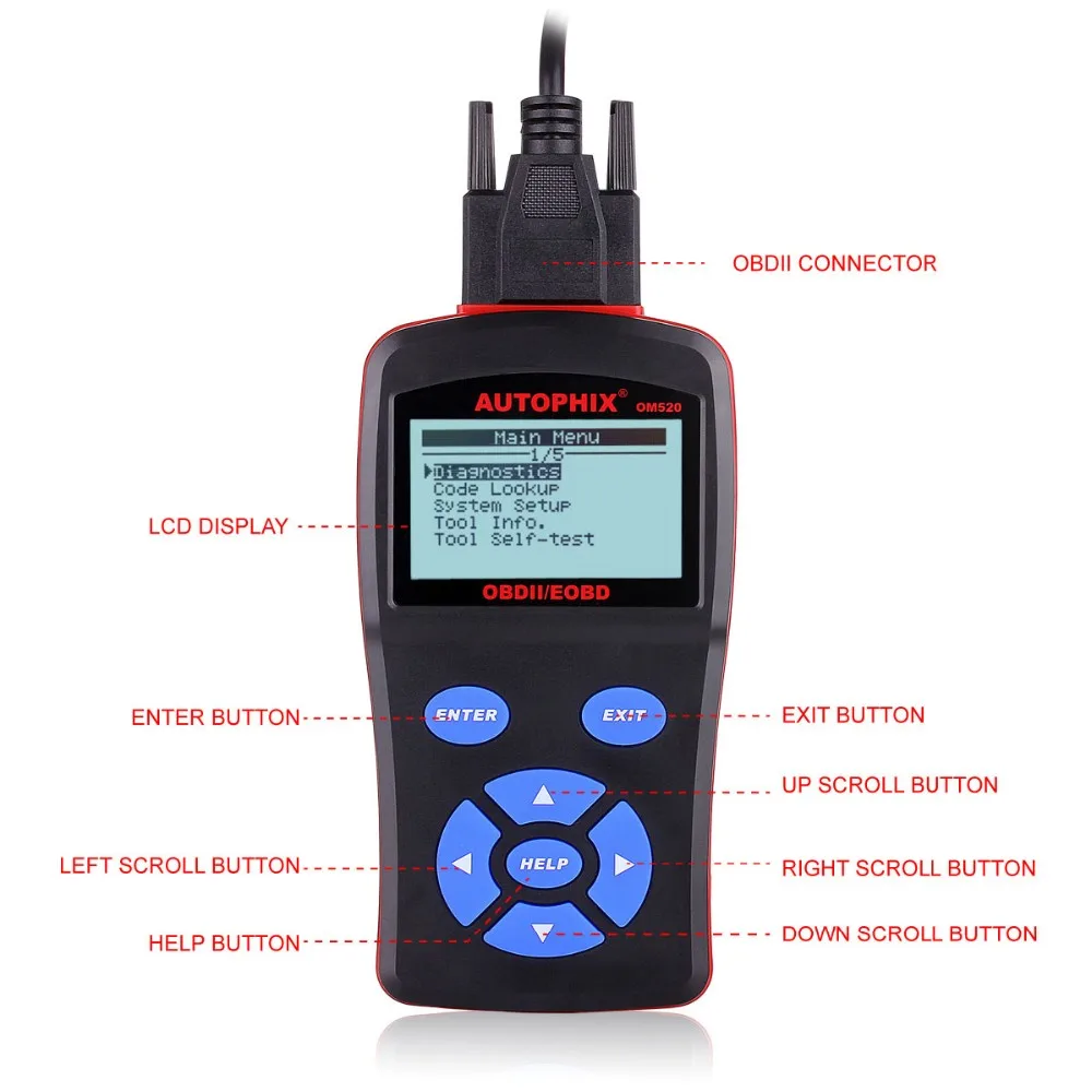 AUTOPHIX OM520 OBD2/EOBD Code Reader сканирования Инструменты программное средство диагностики