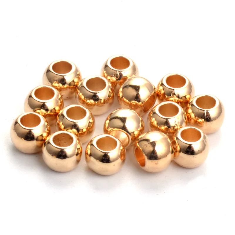 Бусины с большим отверстием золото родиевым покрытием для изготовления