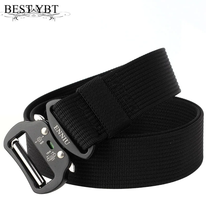 

Best YBT Unisex belt trend fashion 3.8cm Alloy Insert buckle Men belt solid color casual Men and Women sport cowboy belt