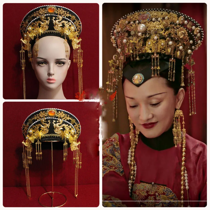 14 видов конструкций династии Цин принцесса или императрица шляпа Мао Диан