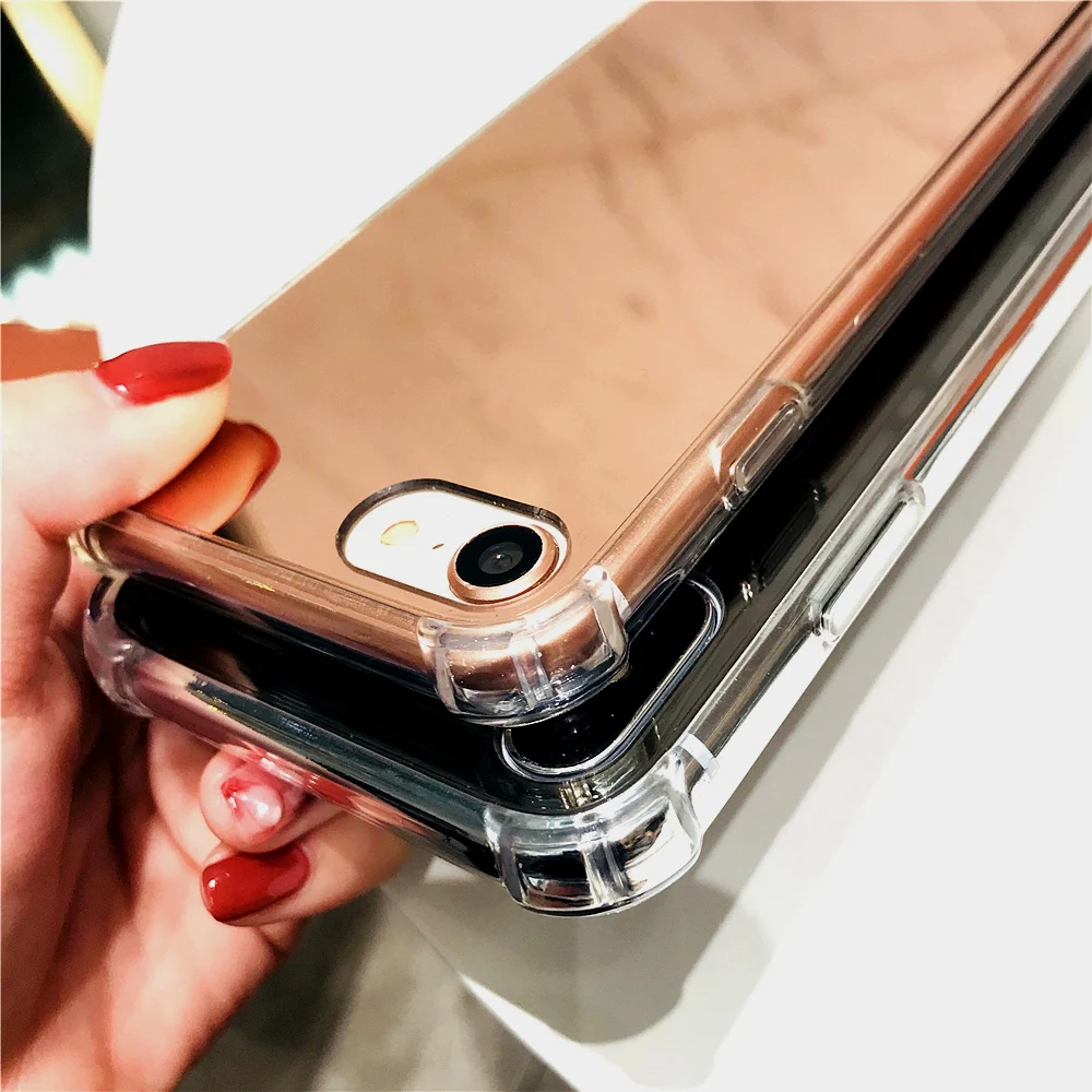 Модное зеркало из розового золота чехол для iPhone x зеркальные Чехлы Роскошный 10 TPU