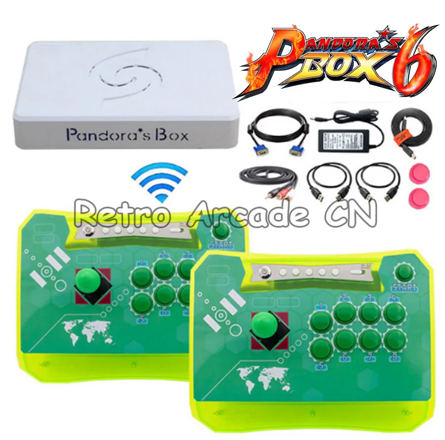 805 3D Pandora's Box 6 беспроводной джойстик для аркадных игр мини консоль Pandora Box 6 1300 в 1 MAME игровой контроллер 2 плеера для PS3 PC tv - Цвет: 805