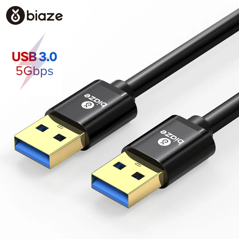 Biaze USB 3,0 кабель USB к USB кабель Тип A папа-папа USB удлинитель супер скорость HDD для радиатора жесткий диск Webcom PC