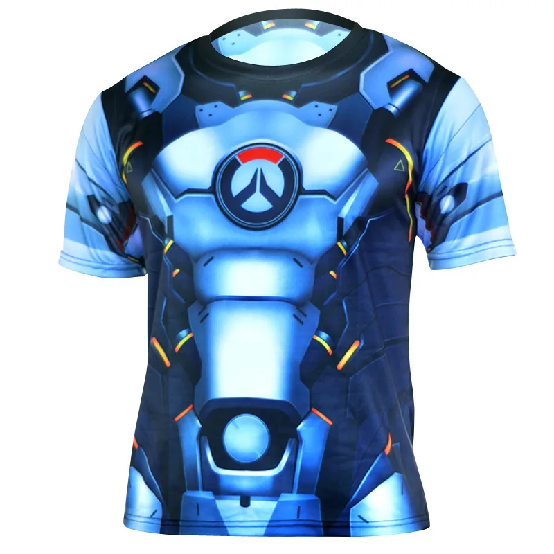 Мужская футболка с костюмами OVERWATCH летняя быстросохнущая 3D принтом аниме|Костюмы