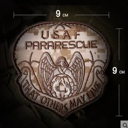 2 шт. вышивка USAF Pararescue патч военный крюк и петля Тактический Патч камуфляж Morale