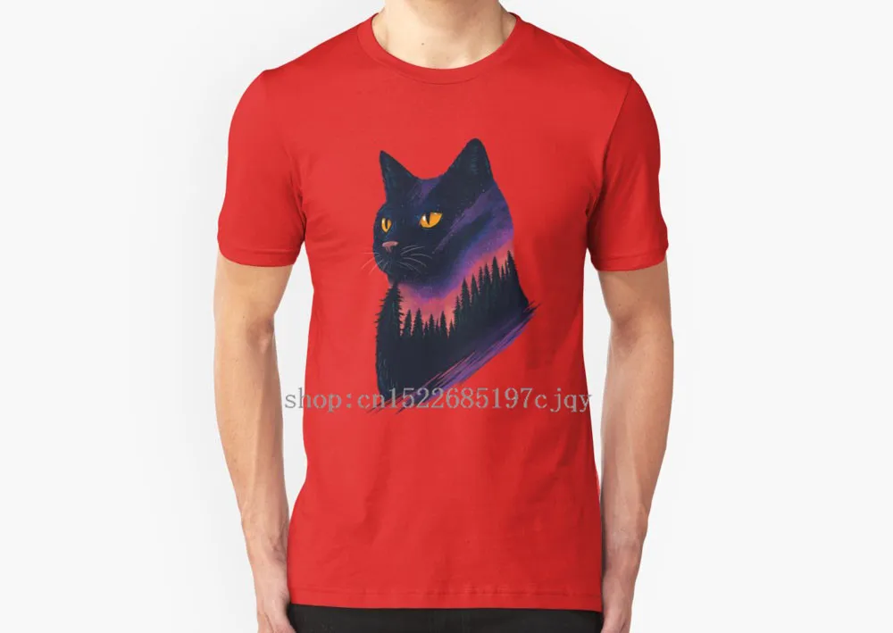 2018 Новая мода cat Для Мужчин's Футболки хлопковые с коротким рукавом О-образным
