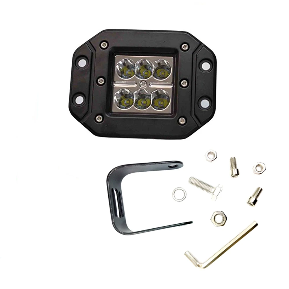 ECAHAYAKU 1pcs 18W car Headlight LED WORK LIGHT FOR OFF ROAD ATV UTV SUV 4x4 accessories Auto Driving Fog Light BAR styling | Автомобили и
