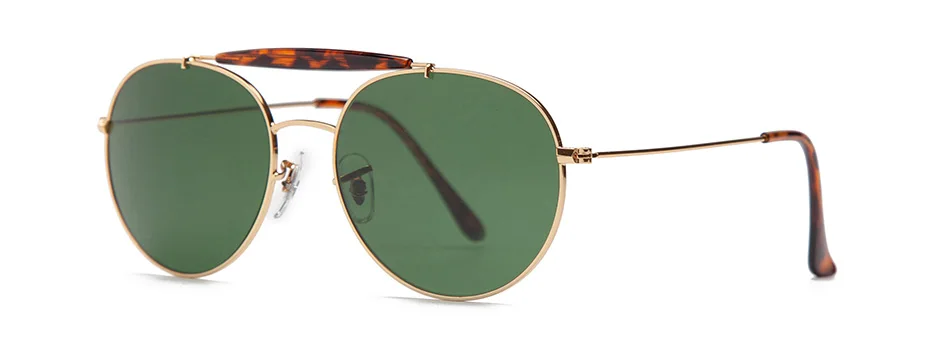 Боло. Ray ban 3540 Круглые Солнцезащитные очки для мужчин и женщин 55 мм стеклянные линзы в оправе из нержавеющей стали для вождения, зеркальные солнцезащитные очки oculos de sol Gafas UV400