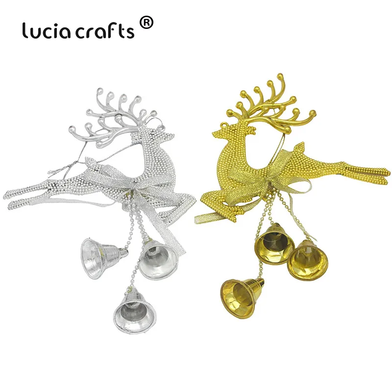 Lucia crafts 1 шт./лот Золотой/Серебристый Олень лося колокольчик кулон для