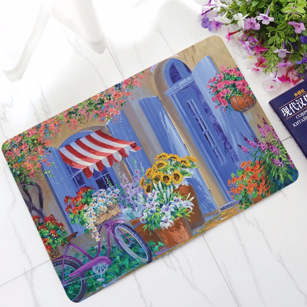 

New Life Flowers Doormat Funny Floor Mat Rug Indoor Outdoor Bathroom Mats Rubber Anti-Slip Carpet Halloween Gift felpudo deurmat
