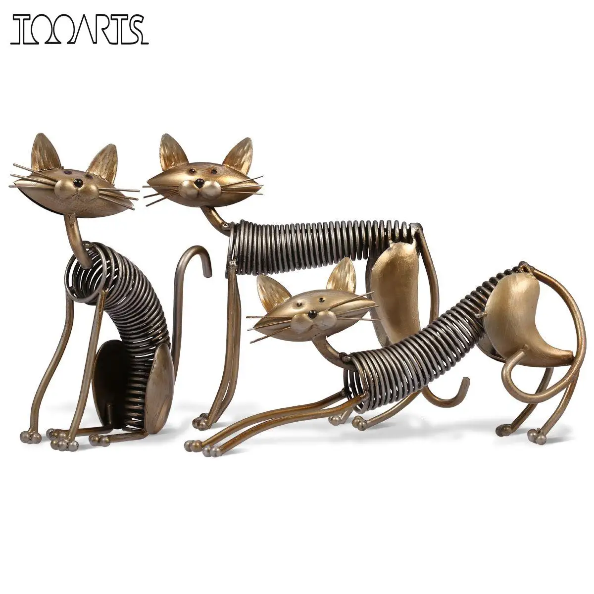 Tooarts Три кошки фигурки один набор три котята ручной работы металлическая