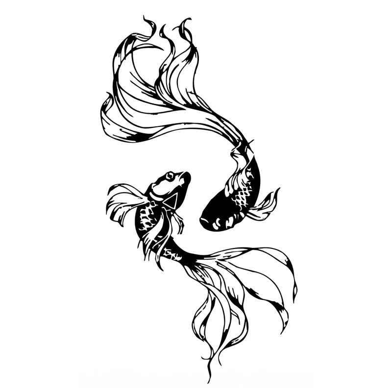 Виниловые стикеры в виде рыб цвет черный/серебристый 9 см * 16 8 см|fish vinyl decal|vinyl