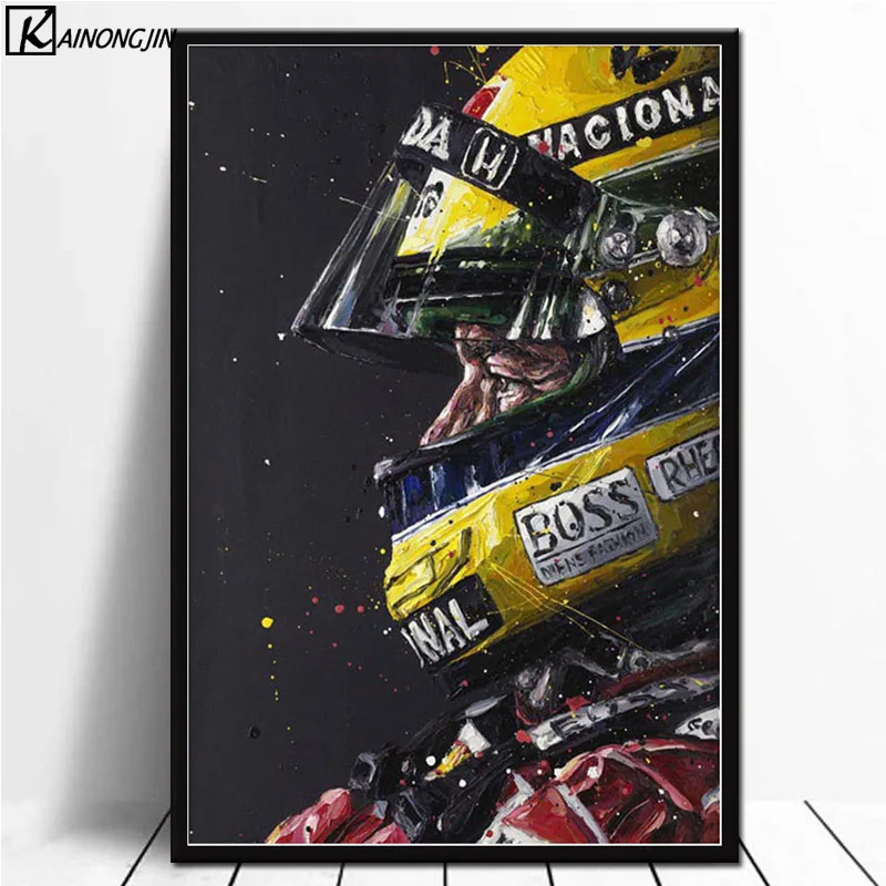 009 Ayrton Senna плакат F1 формула гоночный автомобиль плакаты и принты Холст Живопись стены Искусство картина для гостиной домашний декор - Цвет: 009