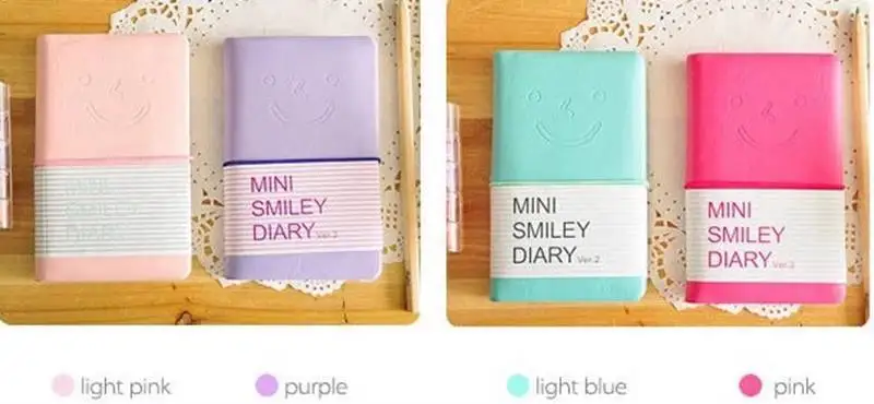 2017 Новый мини Smileyy блокнот ежедневник для заметок книга кожаные блокноты