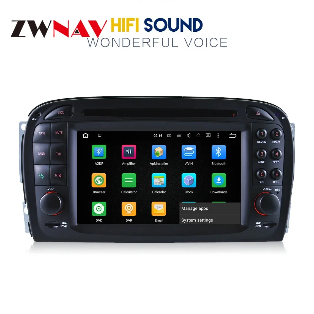 Octacore Android 8,0 4+ 32GB Автомобильный dvd-плеер головное устройство gps навигация для Mercedes Benz SL R230 SL500 2001-2007