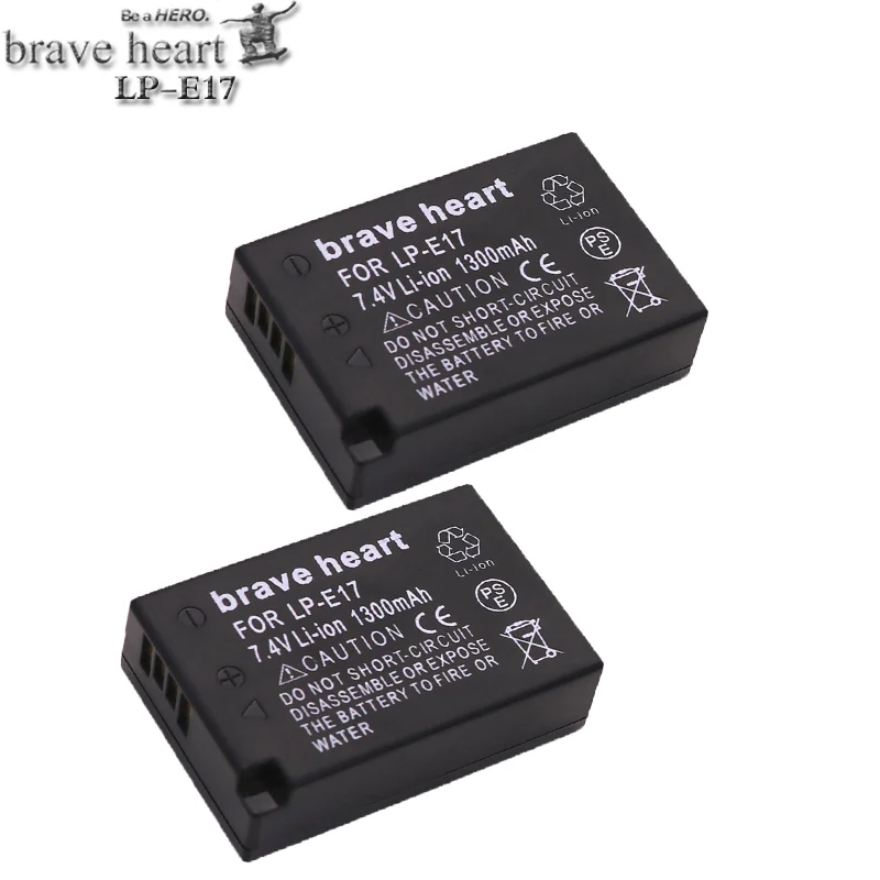 2x bateria LP-E17 Батарея пакет LP E17 lpe17 батареи для Canon LP-E17 EOS Rebel T6i 750D T6s 760D M3 T6s 8000D Kis аксессуары - Цвет: 2battery