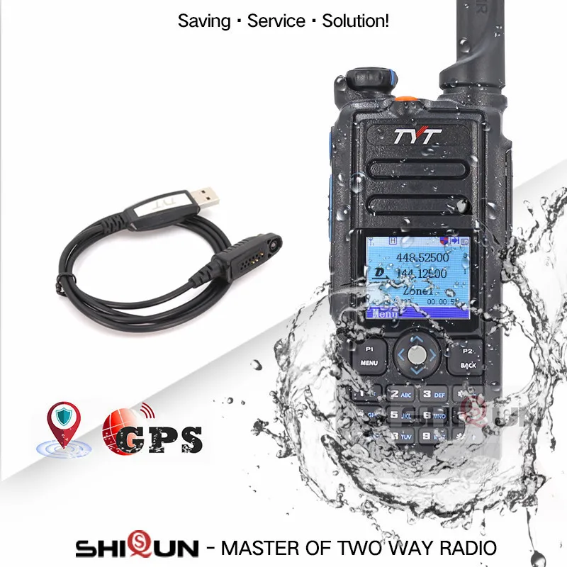 GPS-Cable TYT DMR радио IP67 Wateroroof Dual Band иди и болтай Walkie Talkie “иди и MD- лучше, чем Baofeng DMR DM-8HX DM-5R DM-5R плюс gps радио IP67 DMR - Цвет: GPS-Cable
