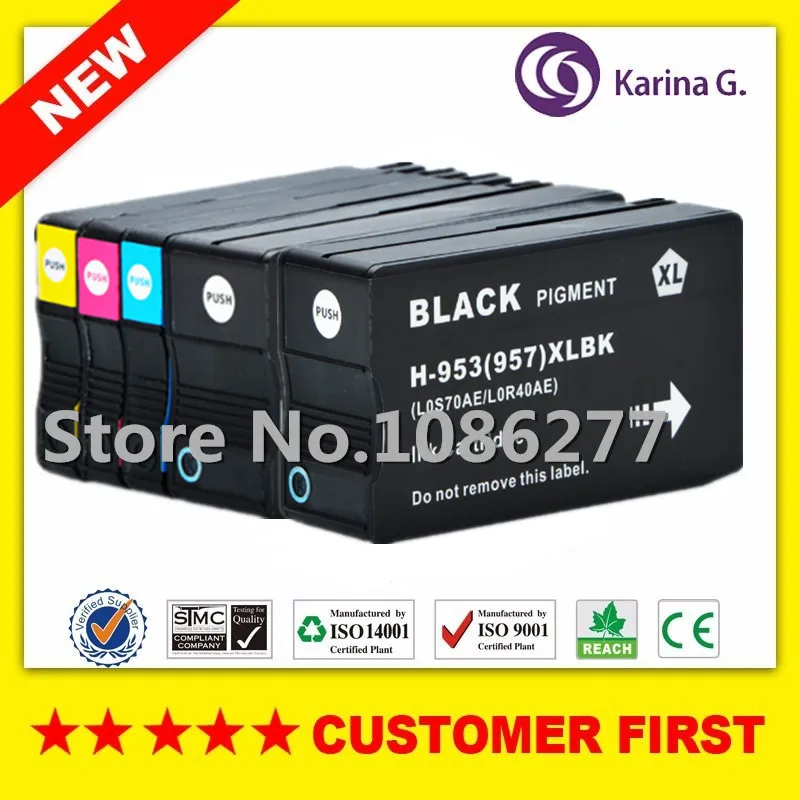 Совместимый чернильный картридж для HP 953 HP953 5 шт. подходит OfficeJet Pro 8210 8218 8719 8720 8728 8730