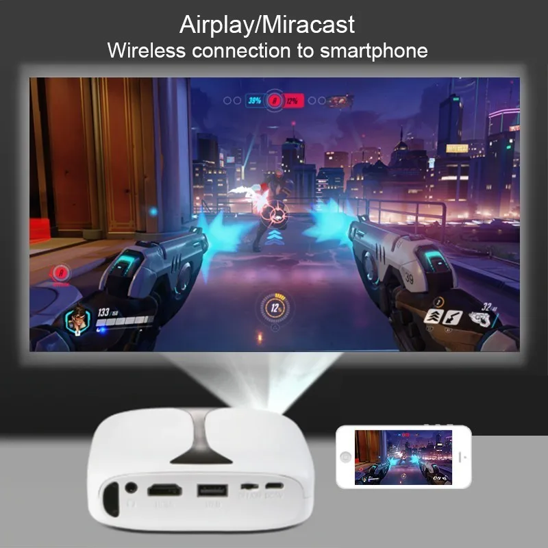 Everycom RD606 Мини проектор DLP 3D Wifi беспроводной перезаряжаемый карманный аккумулятор