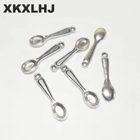 xkxlhj 20pcs new charms spoon cooking kitchen 236mm tibetan silver plated pendants antique jewelry making diy handmade craft