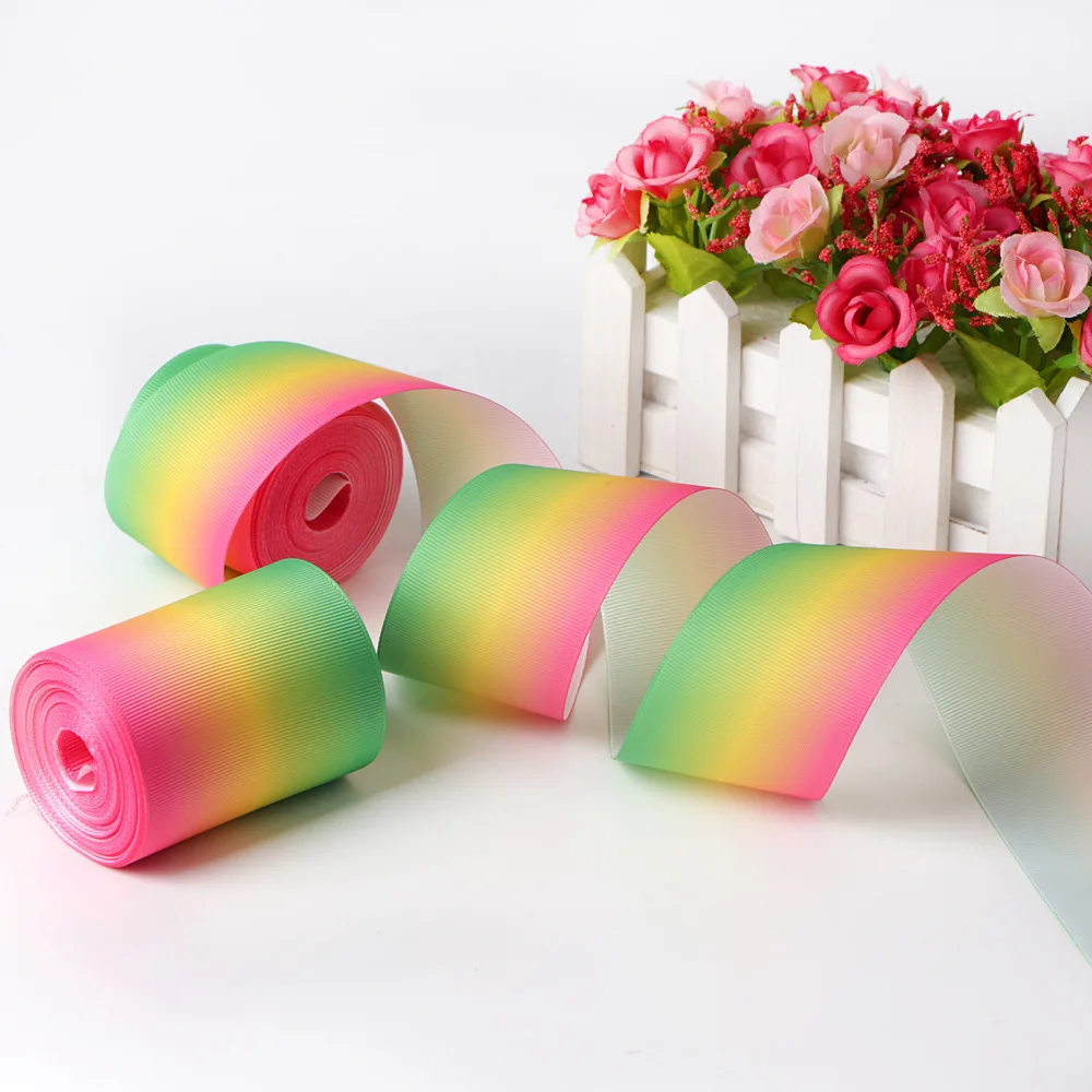 5 ярдов/партия 25 мм 38 50 75 ширина радужные смешанные цвета ленты Grosgrain Свадебная