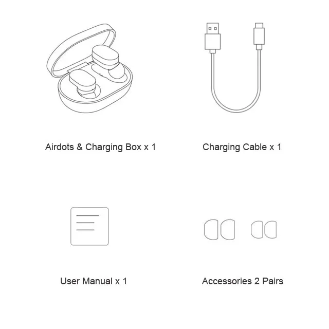 Умный Xiaomi Mi Bluetooth беспроводные наушники TWS наушники AirDots Молодежная версия стерео BT 5,0 в ухо наушники