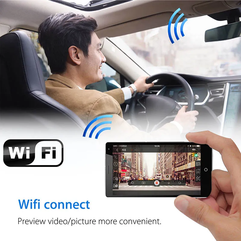 1080P HD Автомобильная камера DVR видеорегистратор с WiFi датчиком движения режим F