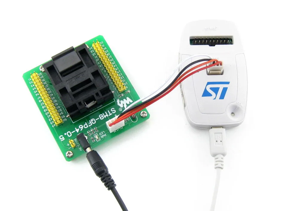 

STM8 QFP64 STM8 Programming Adapter IC Test Socket for LQFP64 Package 0.5mm Pitch with SWIM Port