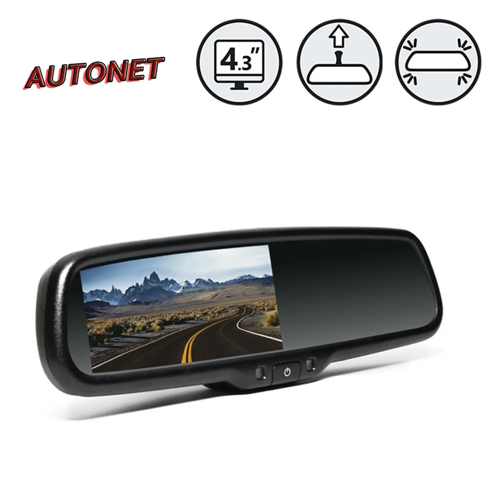 AUTONET 4 3 &quotTFT lcd цветной автомобильный монитор заднего зеркала вида со специальным