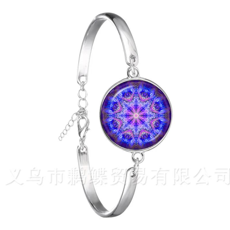 Классический Браслет OM Yoga Chakra мандала стеклянный купол с геометрическим