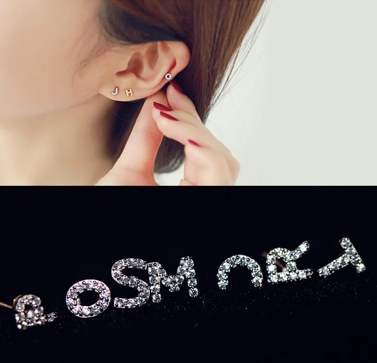 Женские серьги-гвоздики с фианитом класса AAA | Украшения и аксессуары