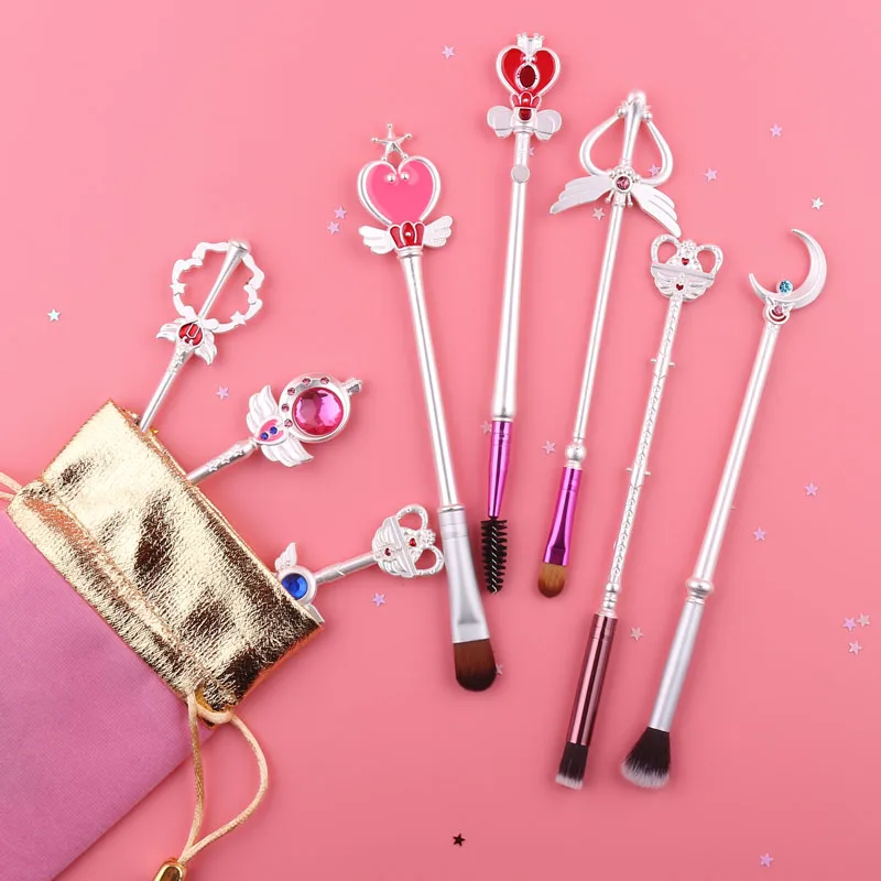 8 шт. набор кистей для макияжа в стиле аниме Sailor Moon подводка глаз тени век из