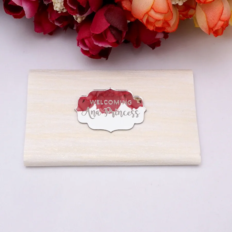 20 шт. акриловые зеркальные Свадебные сувениры пользовательское имя