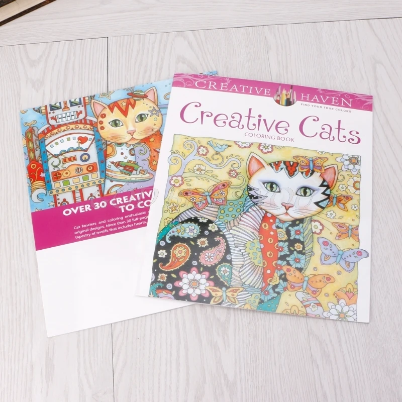 24 Pages Creative Cat Coloring Book Kill Time Painting Drawing For Children Dropshipping | Канцтовары для офиса и дома