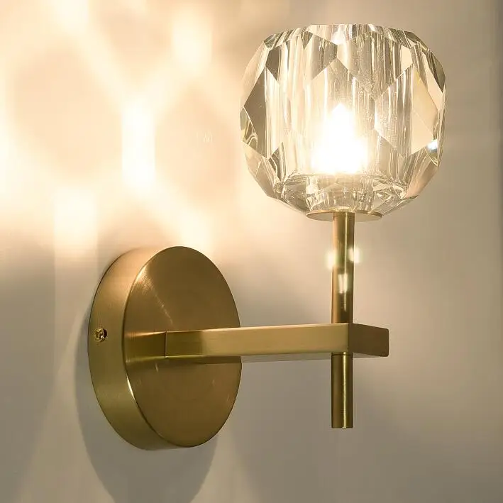 

New Design Crystal wall lights for home Bedroom Headboard Bedside Lamp LED Living Room Light wireless wall lamp W15cm*H22cm