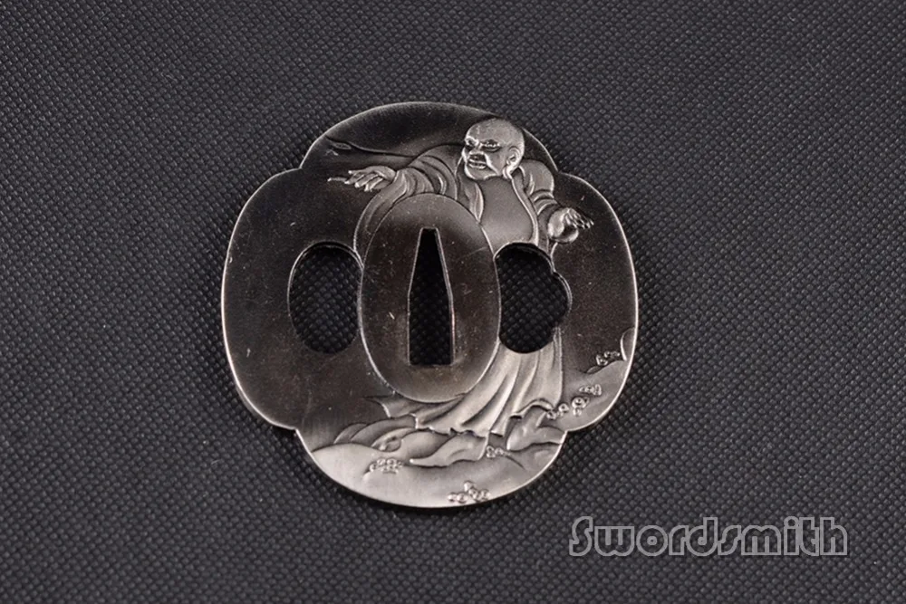 Ручной работы из сплава Tsuba Guard для японского самурая Катана вакизаши Танто меч человека монах узор тушба меч фитинг