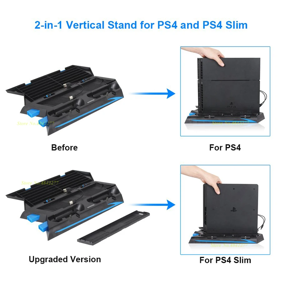 PS 4 Slim Pro вертикальный охлаждающий вентилятор USB зарядное устройство док-станция
