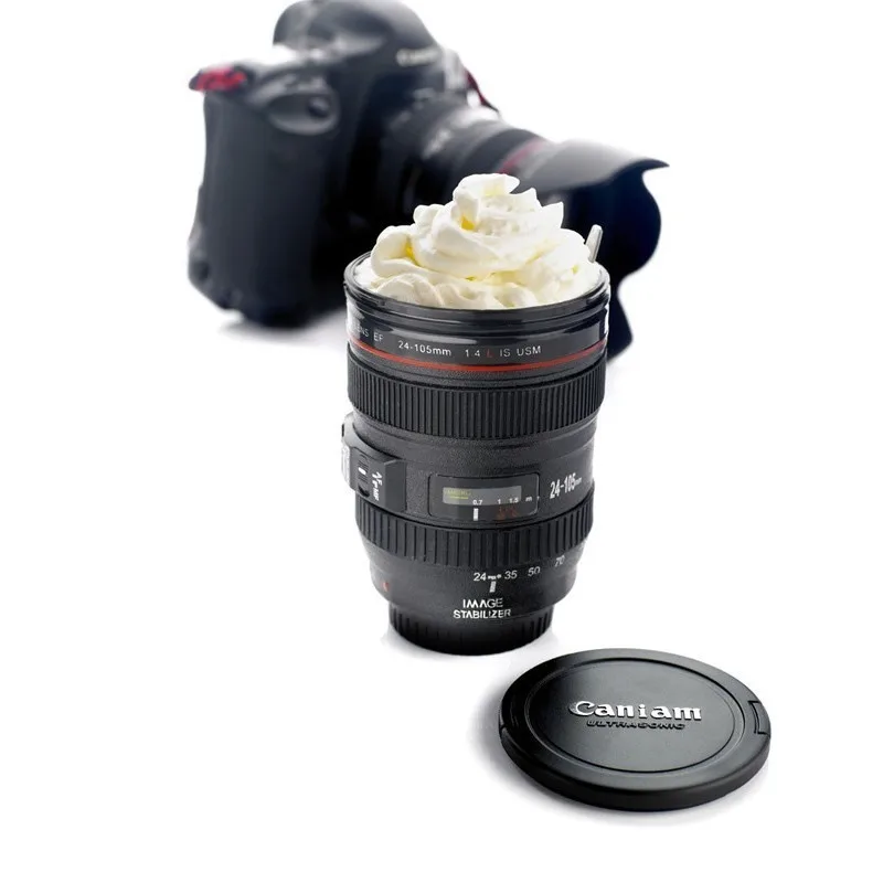 Новинка Canon Slr объектив камеры 24-105 мм 1:1 чашка 400 мл креативная пластиковая кофейная чашка и M102 крышка чашки чашка пивная кружка посуда для напитков