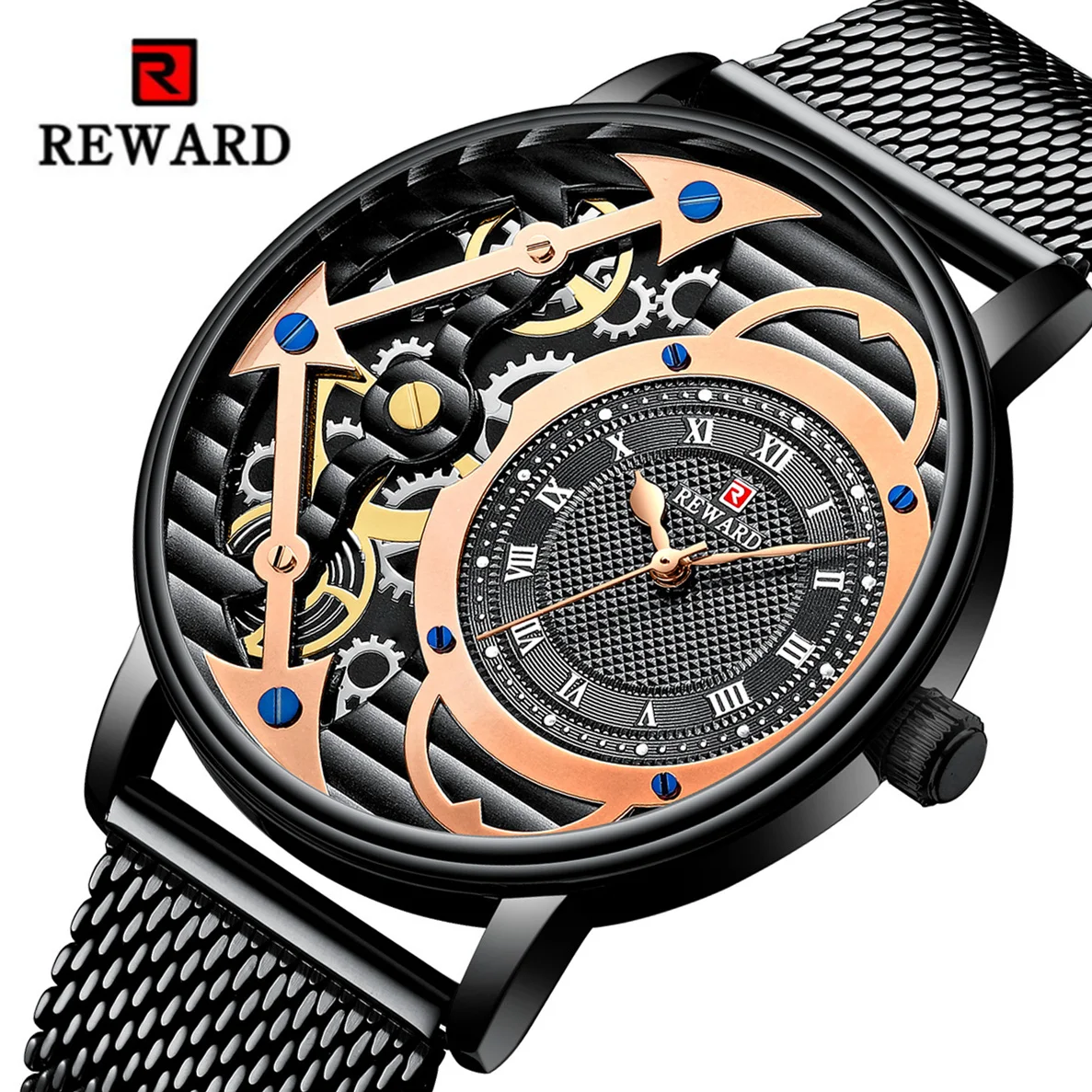 

REWARD Top Luxury Brand Chronograph Hombre Reloj Wristwatch Men's WatchWaterproof Stainless Steel Relogio Masculino Male Clock