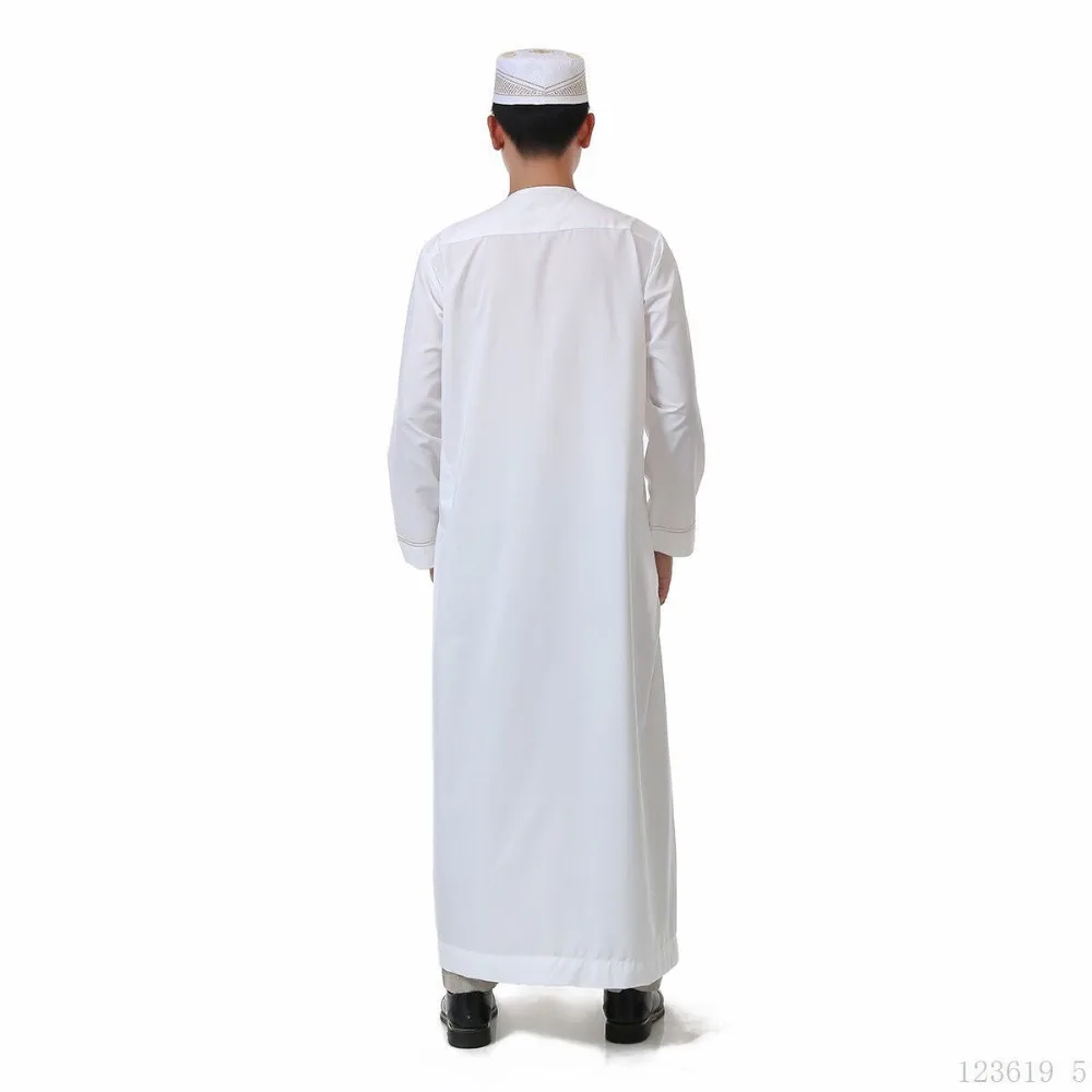2018 New round collar arab ropa de hombre qatar mens clothing saudi Muslim abaya summer Aman robe long sleeve wholesale 123619 |