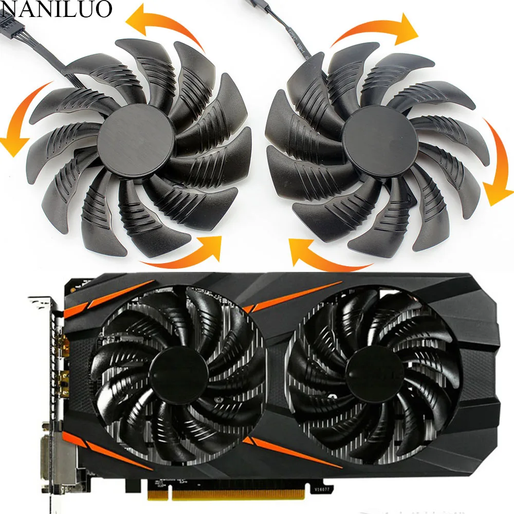 Кулер PLD09210S12HH T129215SU 4 контактный кулер для Gigabyte GeForce GTX1060 1070 GTX 1050ti 960 RX570 RX470