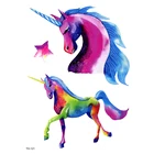 Водонепроницаемая Временная тату-наклейка в виде единорога в стиле Harrry, тату-вспышка, хна, тату в виде лошади, поддельные татуировки