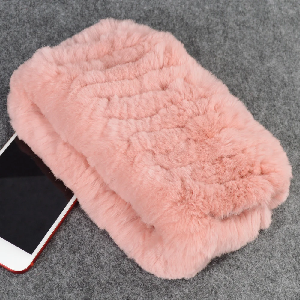 Женский шарф из натурального меха ручной работы вязаный кролика Рекс повязки на