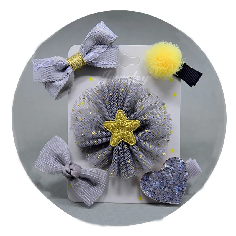 Заколки для волос с цветами девочек Мультяшные зажимы Детские Безопасные