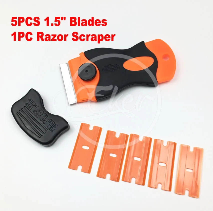 Тонировка Инструмент для тонировки 5 шт. Пластик Бритвы лезвия и 1 4.5 см * 11 Скребки