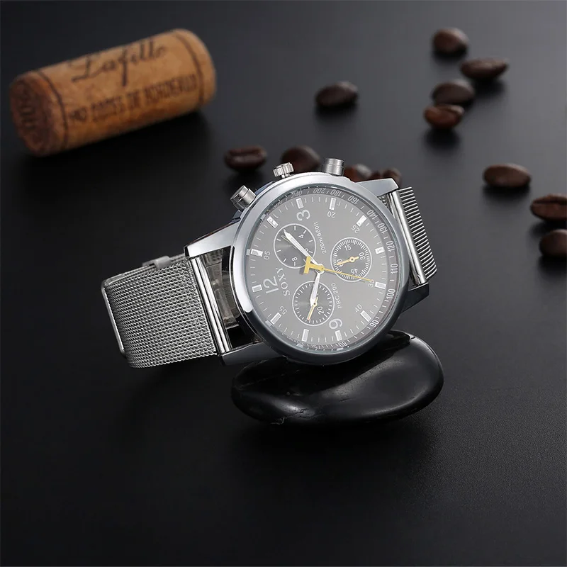 

A Pair Watches Set SOXY Luxury Brand Quartz Watch Men Sport Watches Men Full Stainless Steel Watch Men Casual Hour Clock 2 PCS
