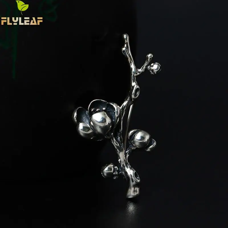 Женская Брошь в виде магнолии Flyleaf Винтажная брошь из стерлингового серебра 100%