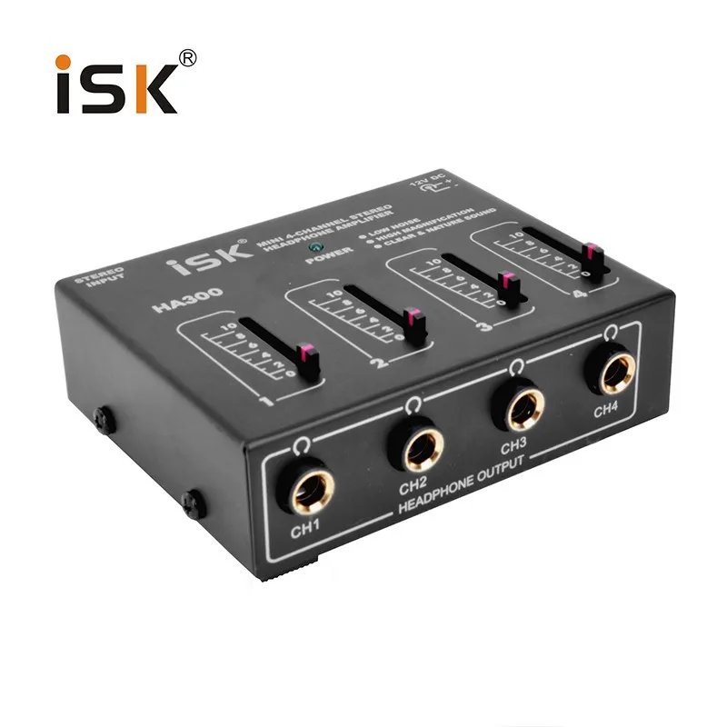Оригинальный Портативный 4 канальный стереоусилитель для наушников ISK HA300 с