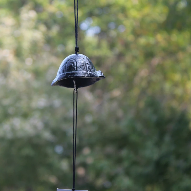 Японский стиль Furin Wind Chime Nanbu чугунная темно-зеленая черепаха Iwachu | Дом и сад