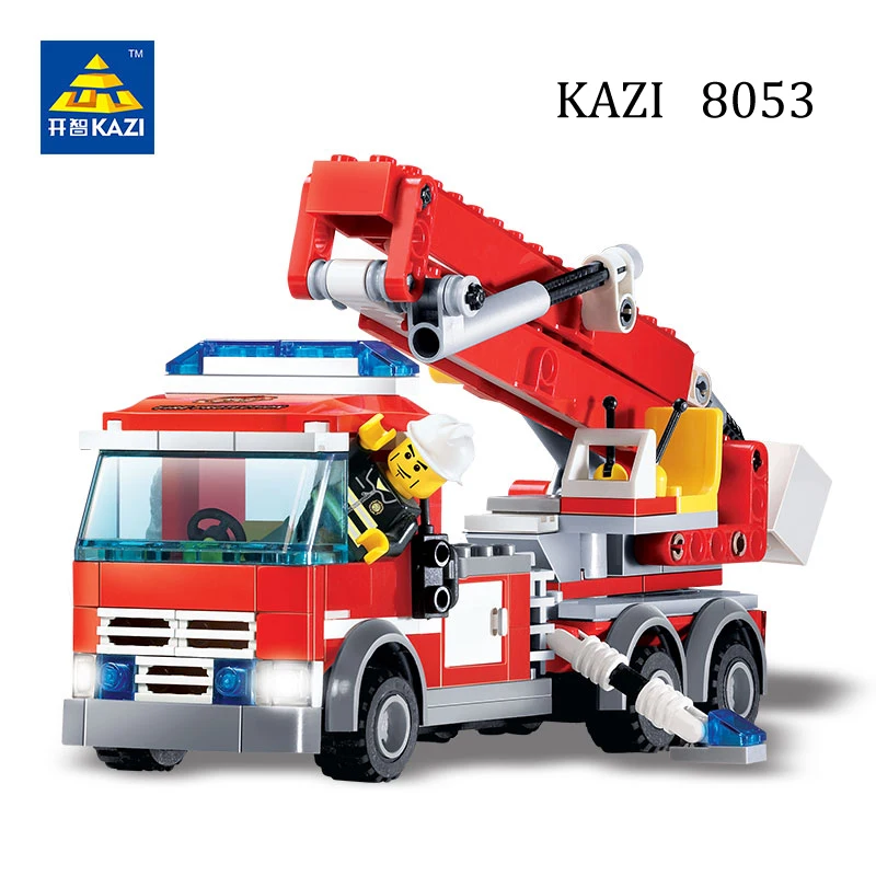 Пожарная станция грузовик блоки для сборки вертолета серии город развивающие